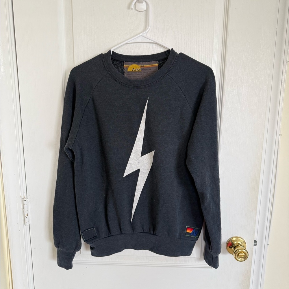 Aviator Nation BOLT CREW SWEATSHIRT CHARCOAL - Picture 4 of 6